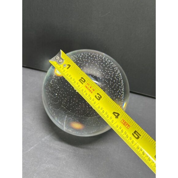 Vtg Great City Trader Controlled Bubble Geometric Glass Blown Paperweight 4" DIA - Picture 10 of 10